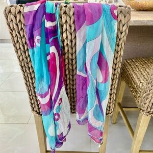 Emilio Pucci Silk Scarf in Purple and Blue